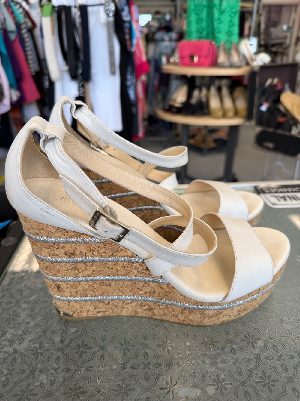 Jimmy Choo White Wedges Size 41 US 10.5